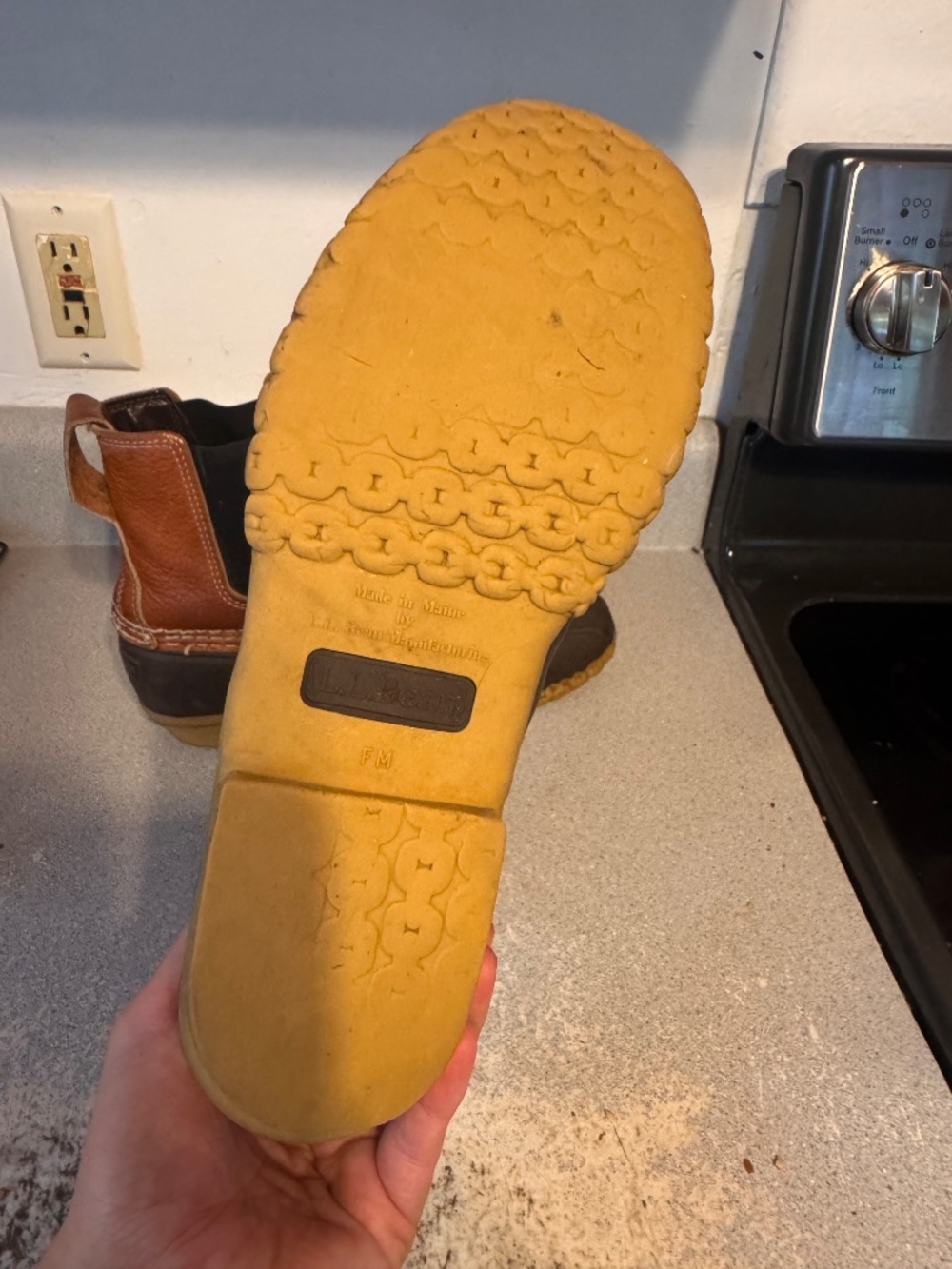 L.L. Bean boots slip on tumbled leather size 10 women’s made in USA - Picture 6 of 7